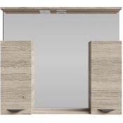 Зеркальный шкаф Vod-ok Марко 90 с подсветкой черный/ореховый дубослив светлый