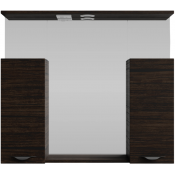 Зеркальный шкаф Vod-ok Марко 90 с подсветкой черный/палисандр