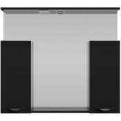 Зеркальный шкаф Vod-ok Марко 90 с подсветкой, черный/черный глянец