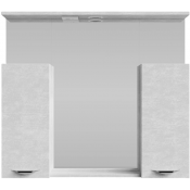 Зеркальный шкаф Vod-ok Марко 90 с подсветкой хром/белый камень