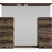 Зеркальный шкаф Vod-ok Марко 90 с подсветкой хром/дуб крымский коричневый