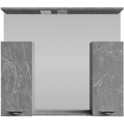 Зеркальный шкаф Vod-ok Марко 90 с подсветкой, хром/мрамор серый софт тач 4044-1