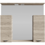 Зеркальный шкаф Vod-ok Марко 90 с подсветкой, хром/дубослив ореховый светлый 3445