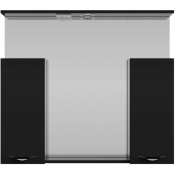 Зеркальный шкаф Vod-ok Марко 90 с подсветкой хром/черный глянец