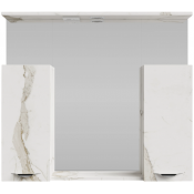 Зеркальный шкаф Vod-ok Марко 90 с подсветкой, хром/мрамор белый натур милк 2537