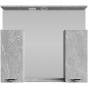 Зеркальный шкаф Vod-ok Марко 90 с подсветкой, хром/мрамор белый софт тач 4044-2