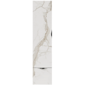 Шкаф-пенал Vod-ok Марко 35 L дверь и ящик, ручки хром, мрамор белый натур милк