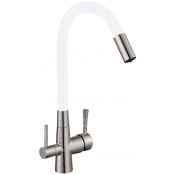 Смеситель для кухни Savol S-L1806L-02 сатин/белый