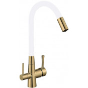Смеситель для кухни Savol S-L1806C-02 бронза/белый