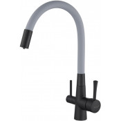 Смеситель для кухни Savol S-L1806H-04 черный/серый