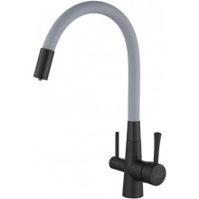 Смеситель для кухни Savol S-L1806H-04 черный/серый