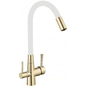 Смеситель для кухни Savol S-L1806B-02 золото/белый