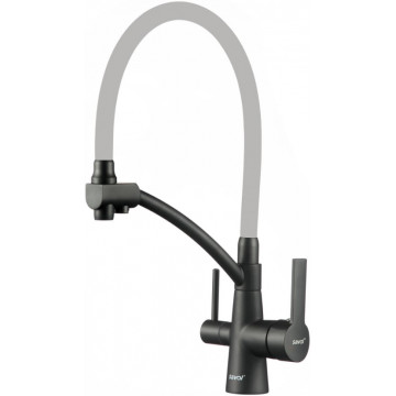 Смеситель для кухни Savol S-L1805H-04 черный/серый