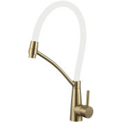 Смеситель для кухни Fmark FS8255C-02 матовое золото/белый