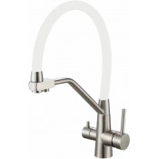 Смеситель для кухни Fmark FS0662-L02 сатин/белый