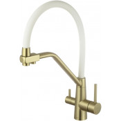 Смеситель для кухни Fmark FS0662-C02 бронза/белый
