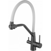 Смеситель для кухни Fmark FS0662-Q02 графит/белый матовый