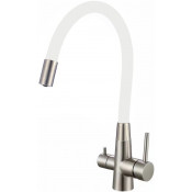 Смеситель для кухни Fmark FS1062-L02 сатин/белый