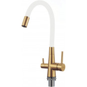 Смеситель для кухни Fmark FS1062-C02 матовое золото/белый