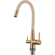 Смеситель для кухни Fmark FS1062-C12 матовое золото/бежевый
