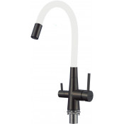 Смеситель для кухни Fmark FS1062-H02 черный матовый/белый матовый