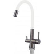 Смеситель для кухни Fmark FS1062-Q02 графит/белый матовый