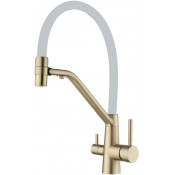 Смеситель для кухни Fmark FS1462-C02 матовое золото/белый матовый