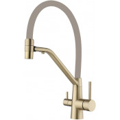 Смеситель для кухни Fmark FS1462-C12 матовое золото/бежевый