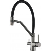 Смеситель для кухни Fmark FS1462-Q01 графит/черный матовый