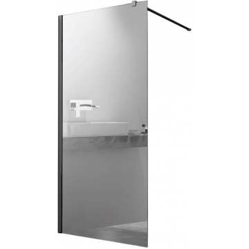 Душевая перегородка Vincea Walk-In VSW-1H100MRB 100 черный/зеркальное