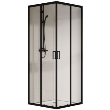 Душевой уголок Vincea City VSS-5CT8010CLB 100x80 черный/прозрачное