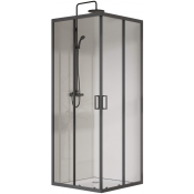 Душевой уголок Vincea City VSS-5CT8010CLGM 100x80 вороненая сталь/прозрачное