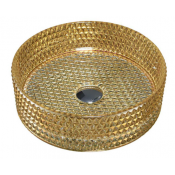 Раковина стеклянная Vincea VBS-5GL05 40х40 золото