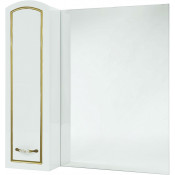 Зеркало-шкаф Bellezza Амелия 80 левое белое (патина) золото