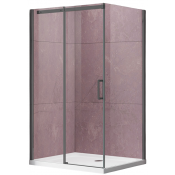 Душевой уголок Vincea Dice VSR-4D8013CLGM 130x80 вороненая сталь/прозрачное
