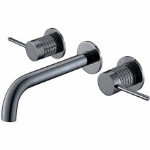Смеситель для раковины Vincea Groove VBFW-4G1GM вороненая сталь