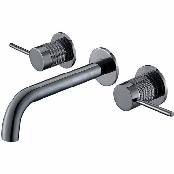 Смеситель для раковины Vincea Groove VBFW-4G1GM вороненая сталь
