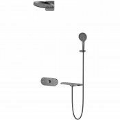 Душевая система Vincea Futura VSFW-2F12TGM с термостатом вороненая сталь