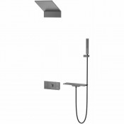 Душевая система Vincea Futura VSFW-2F11TGM с термостатом вороненая сталь