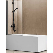 Штора для ванной Vincea VSB-11800CLGM 80 вороненая сталь/прозрачное