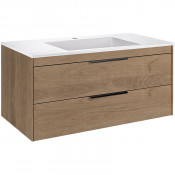 Тумба с раковиной Vincea Chiara 2D VMC-2C2100NO/VCB-13100W 100 натуральный дуб