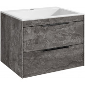 Тумба с раковиной Vincea Chiara 2D VMC-2C2600GS/VCB-13600W 60 серый камень