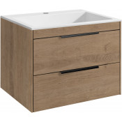 Тумба с раковиной Vincea Chiara 2D VMC-2C2600NO/VCB-13600W 60 натуральный дуб