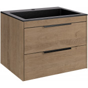 Тумба с раковиной Vincea Chiara 2D VMC-2C2600NO/VCB-13600B 60 натуральный дуб