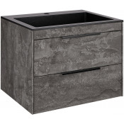 Тумба с раковиной Vincea Chiara 2D VMC-2C2600GS/VCB-13600B 60 серый камень