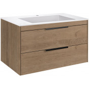 Тумба с раковиной Vincea Chiara 2D VMC-2C2800NO/VCB-13800W 80 натуральный дуб