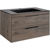 Тумба с раковиной Vincea Chiara 2D VMC-2C2800RO/VCB-13800B 80 темный дуб