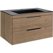 Тумба с раковиной Vincea Chiara 2D VMC-2C2800NO/VCB-13800B 80 натуральный дуб