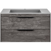 Тумба с раковиной Vincea Chiara 2D VMC-2C2800GS/VCB-13800G 80 серый камень