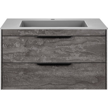 Тумба с раковиной Vincea Chiara 2D VMC-2C2800GS/VCB-13800G 80 серый камень